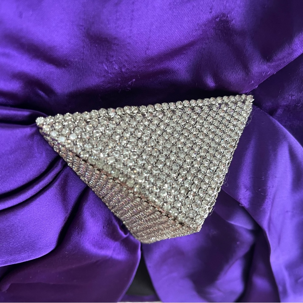 AREA Draped Bow Mini Skirt In Purple - Picture 11 of 14